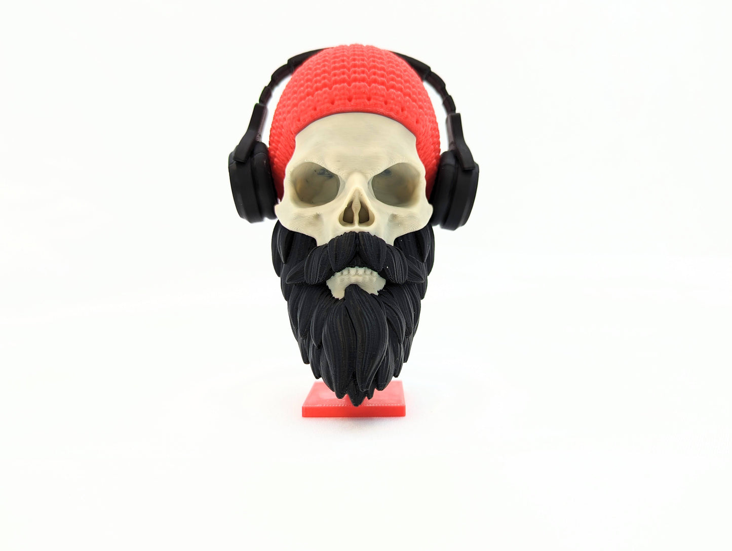 Bearded Skull with Beanie and Headphones