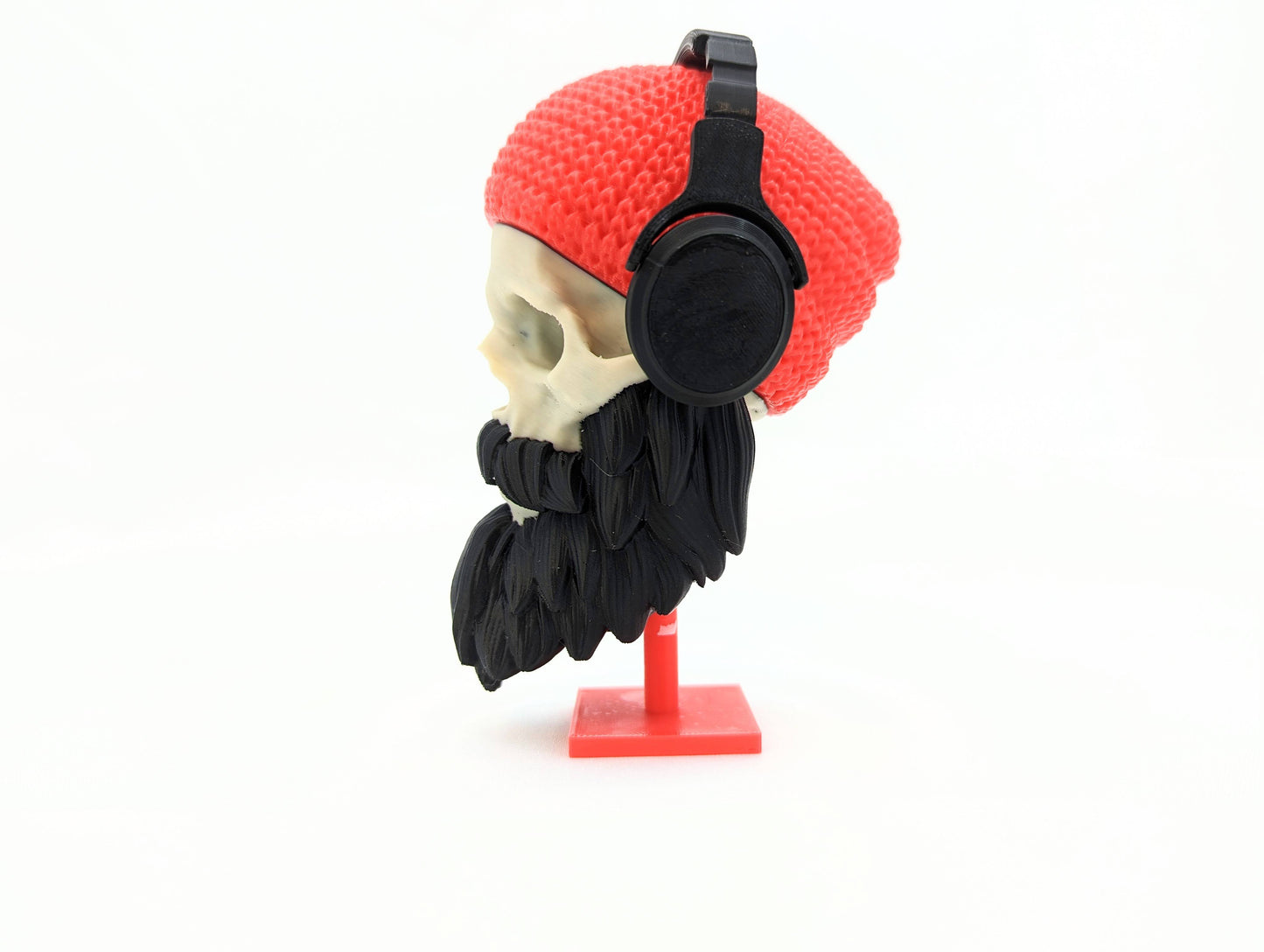 Bearded Skull with Beanie and Headphones