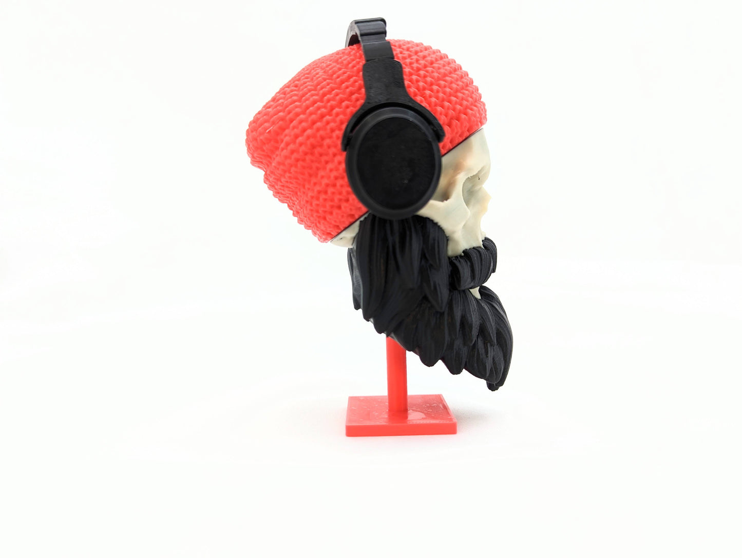 Bearded Skull with Beanie and Headphones