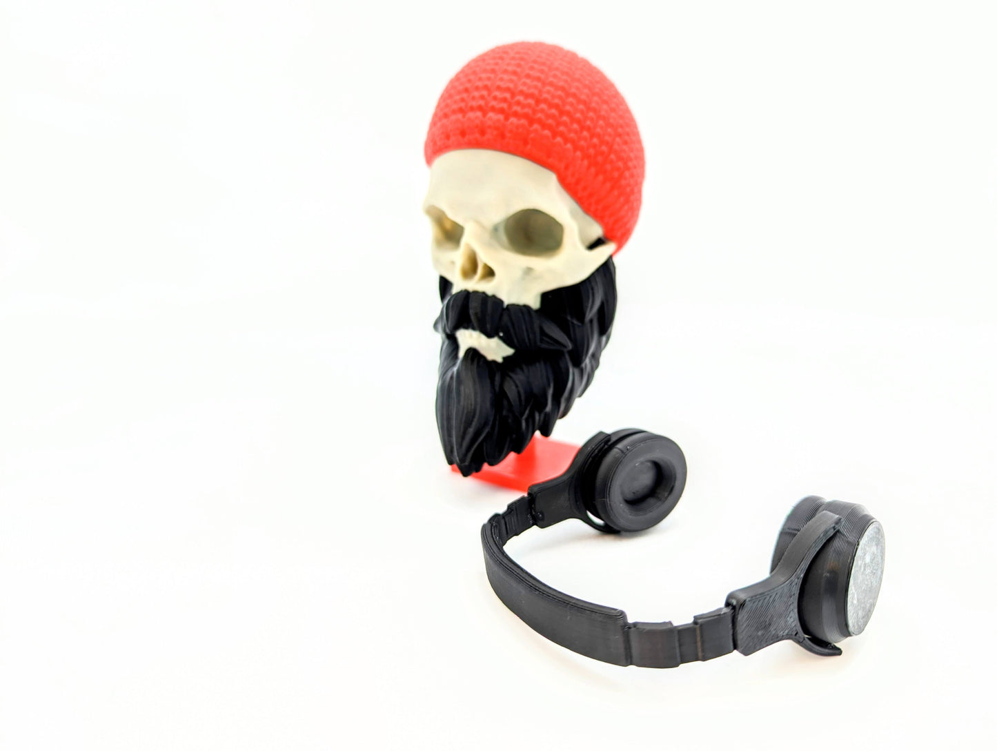 Bearded Skull with Beanie and Headphones